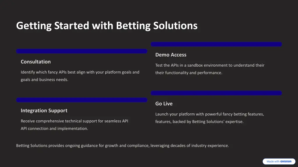 getting started with betting solutions