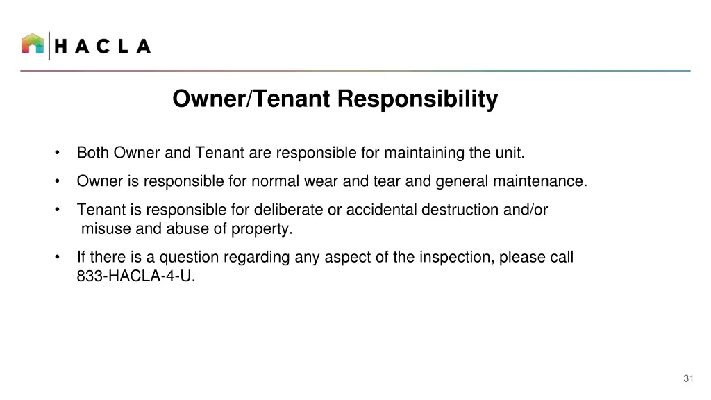 owner tenant responsibility