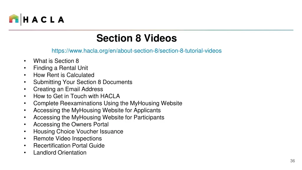 section 8 videos