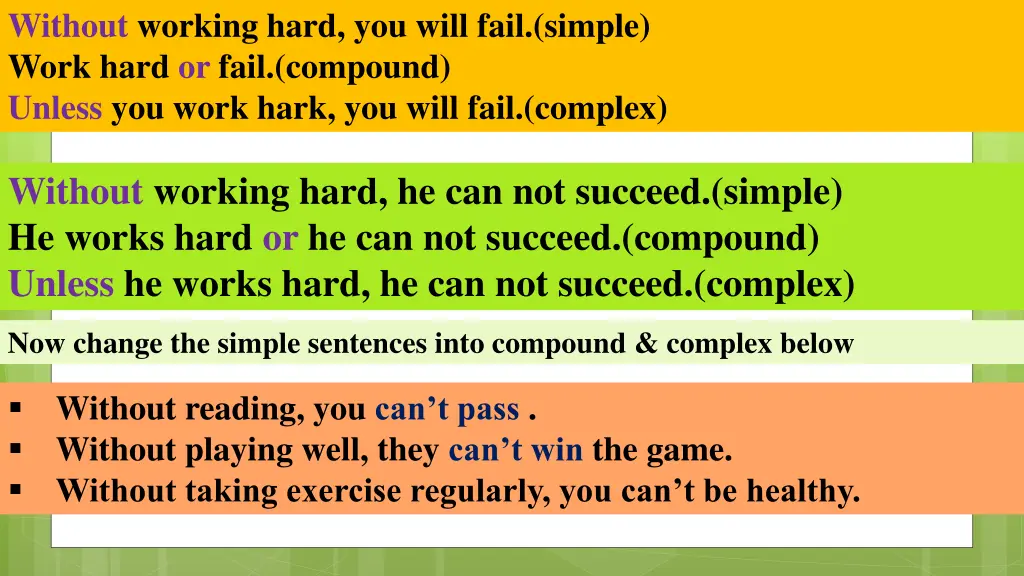 without working hard you will fail simple work