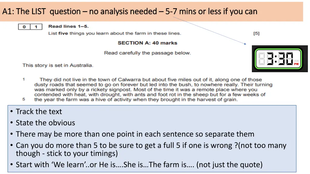 a1 the list question a1 the list question