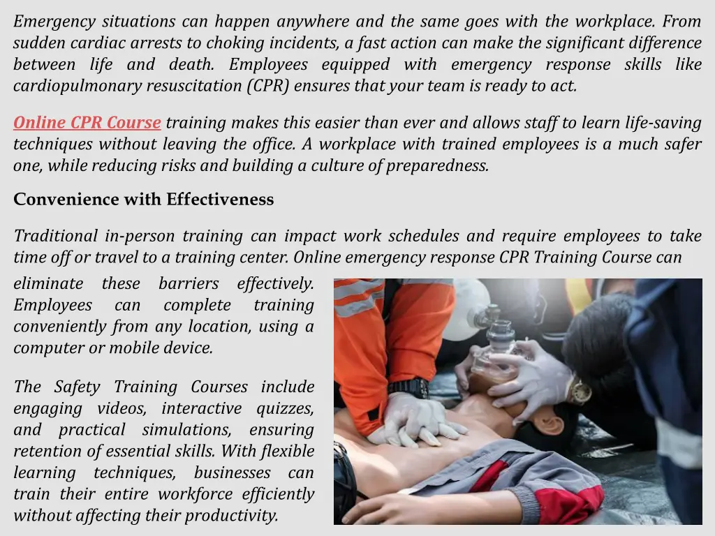 emergency situations can happen anywhere