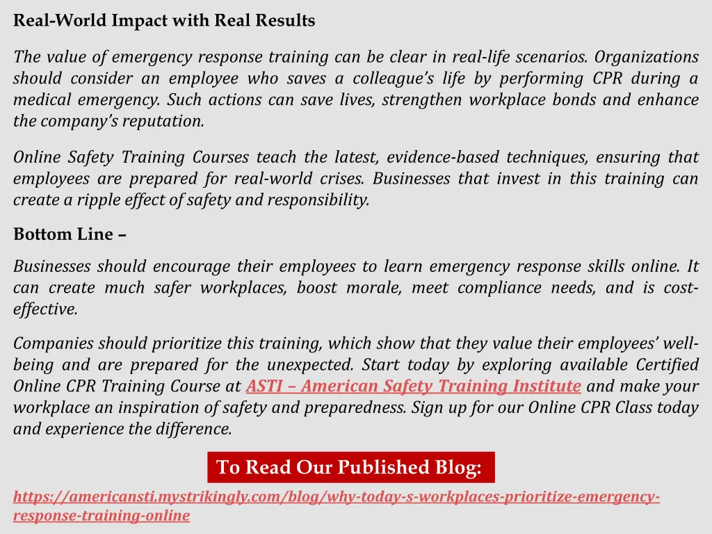 real world impact with real results