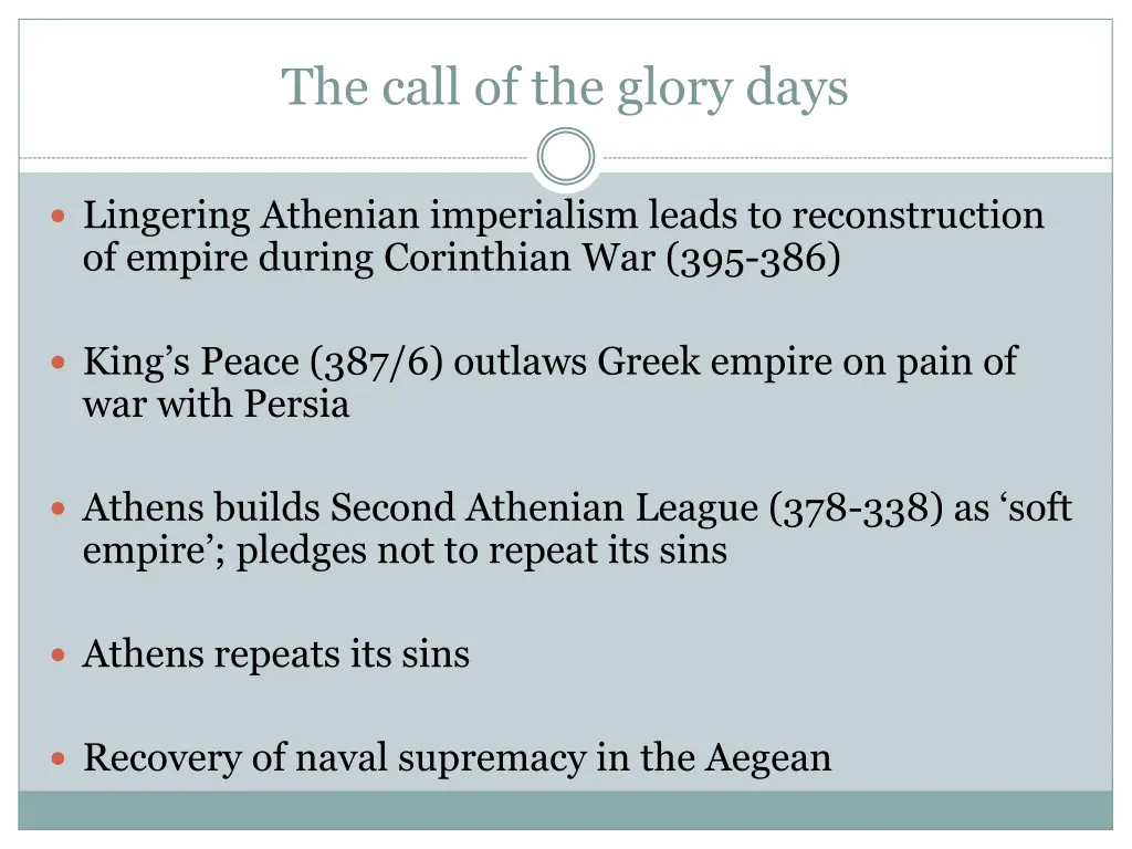 the call of the glory days