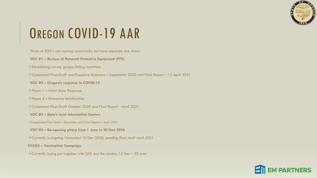 o regon covid 19 aar