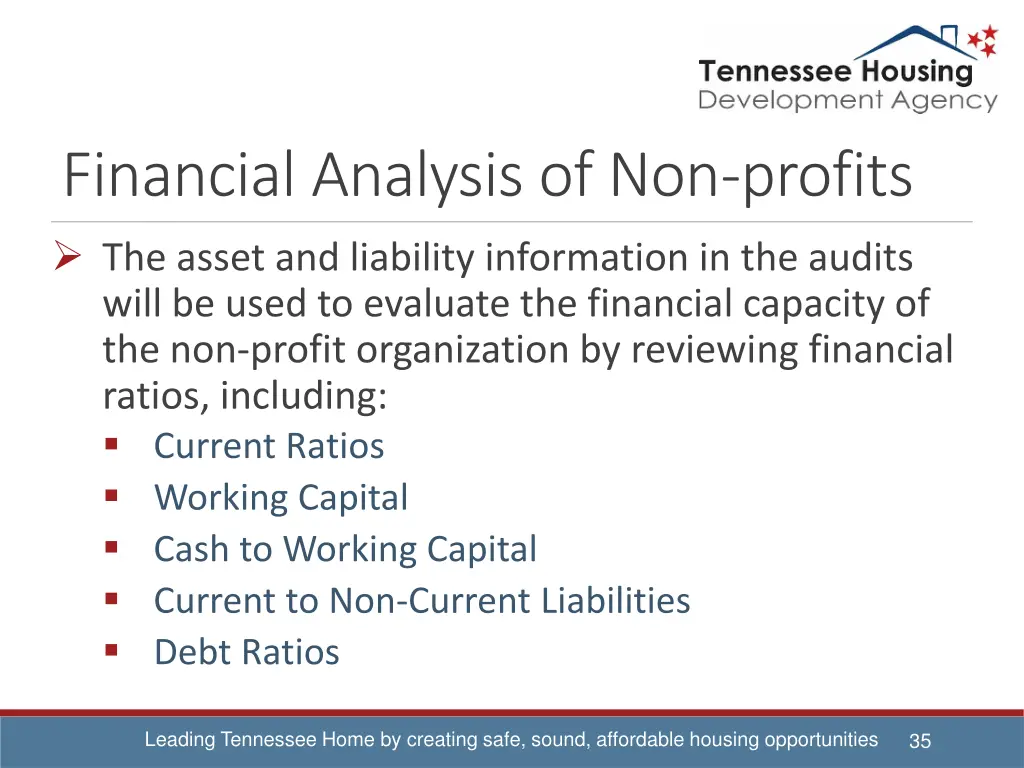 financial analysis of non profits the asset