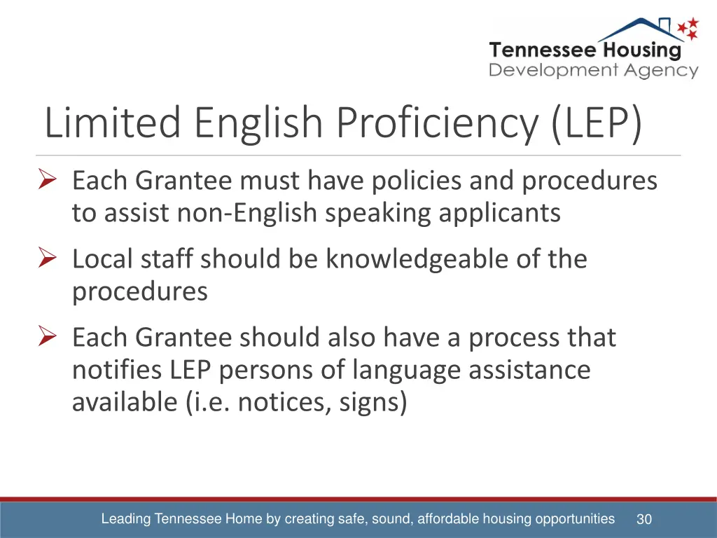 limited english proficiency lep each grantee must