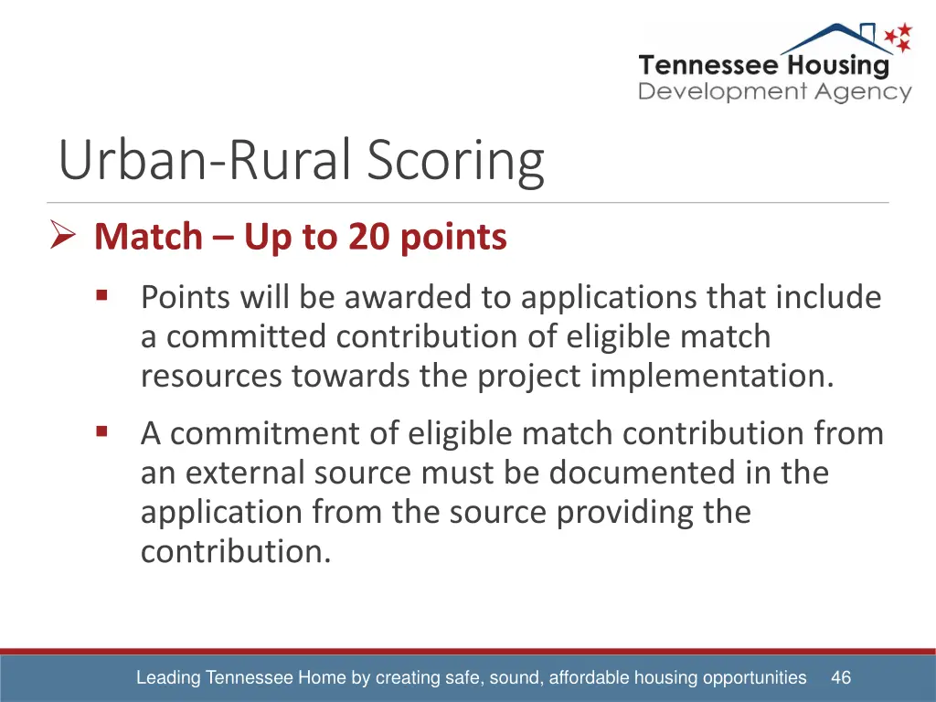 urban rural scoring match up to 20 points points