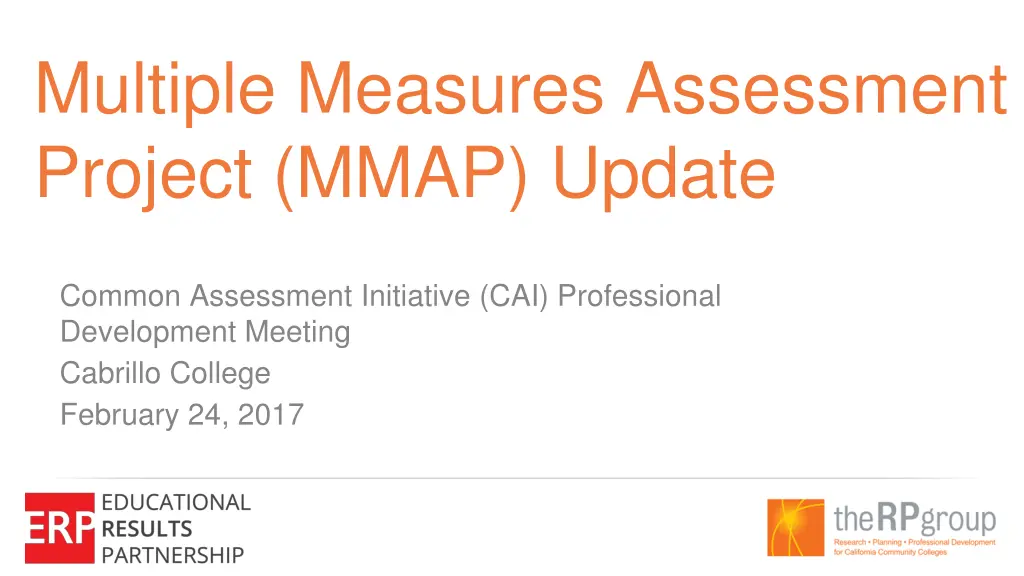 multiple measures assessment project mmap update