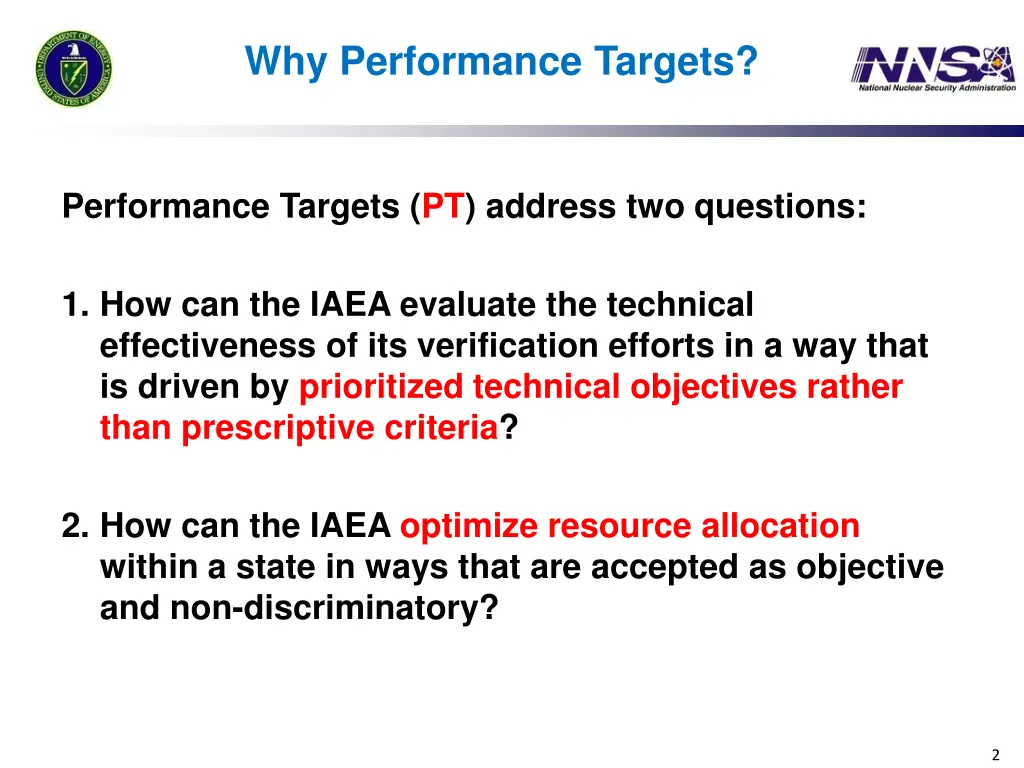 why performance targets