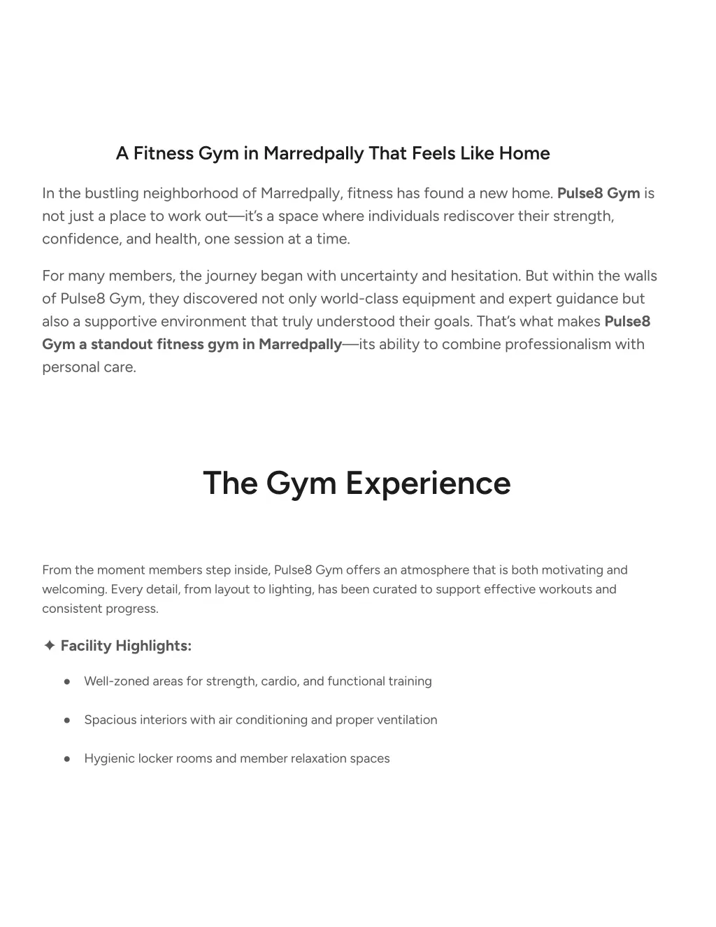 a fitness gym in marredpally that feels like home