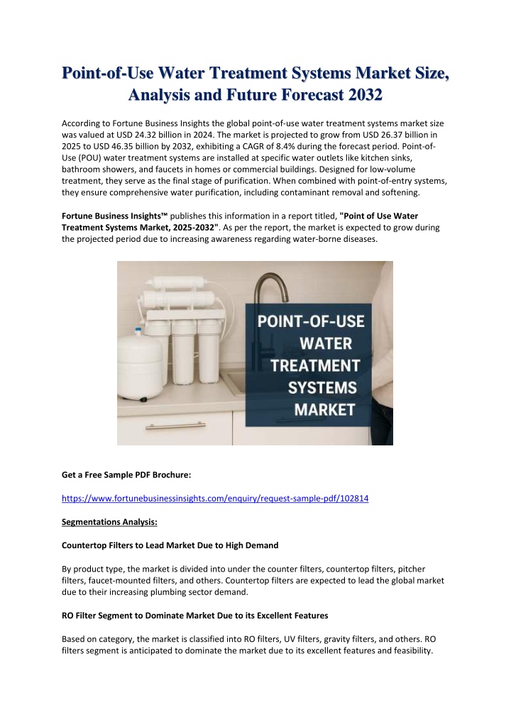 point of use water treatment systems market size