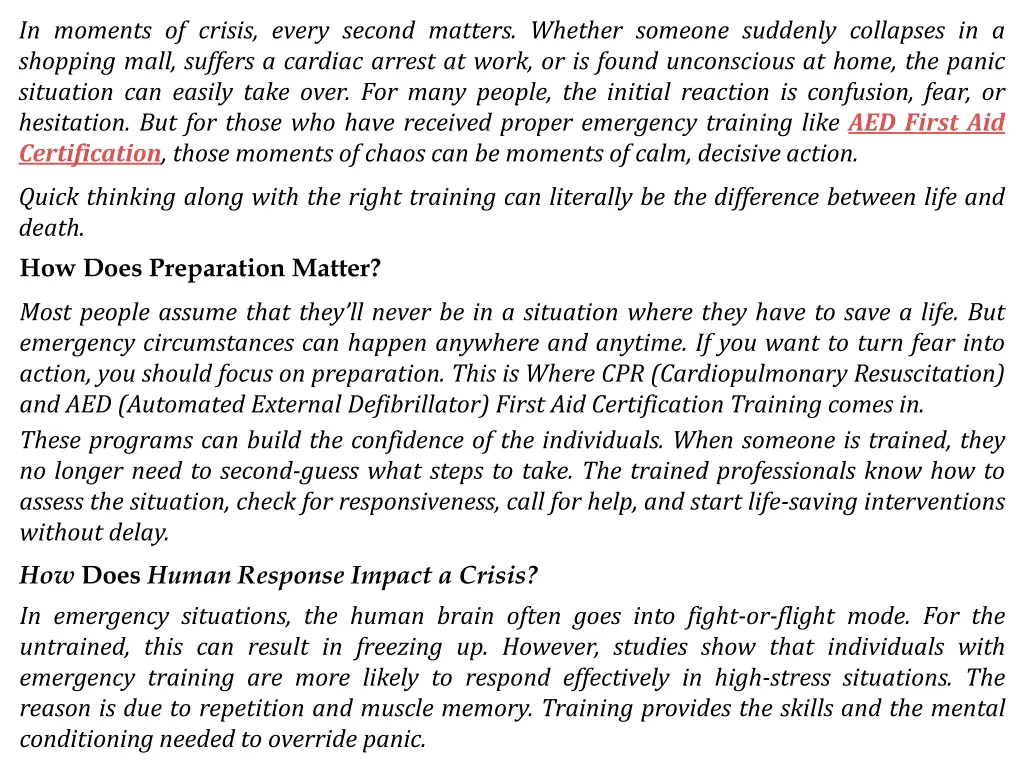 in moments of crisis every second matters whether