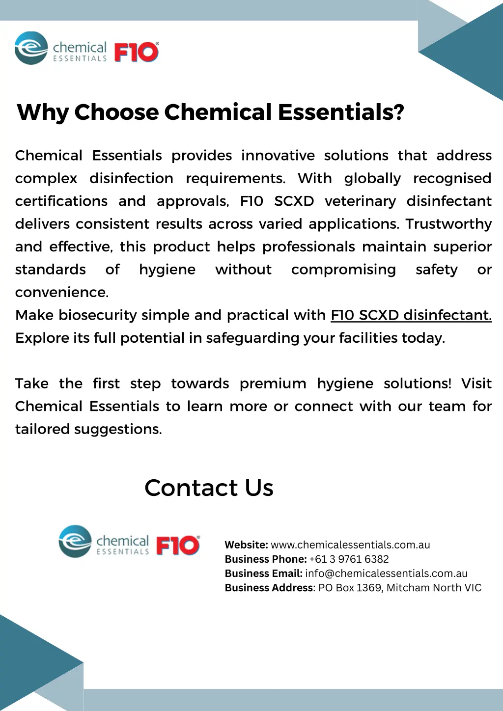 why choose chemical essentials