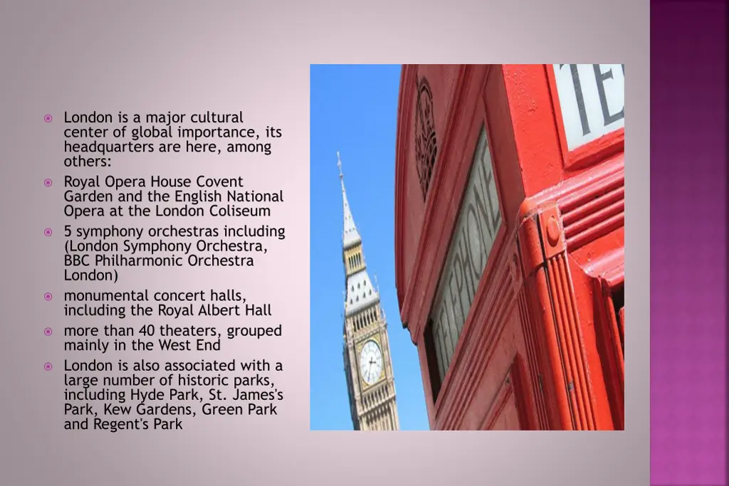 london is a major cultural center of global