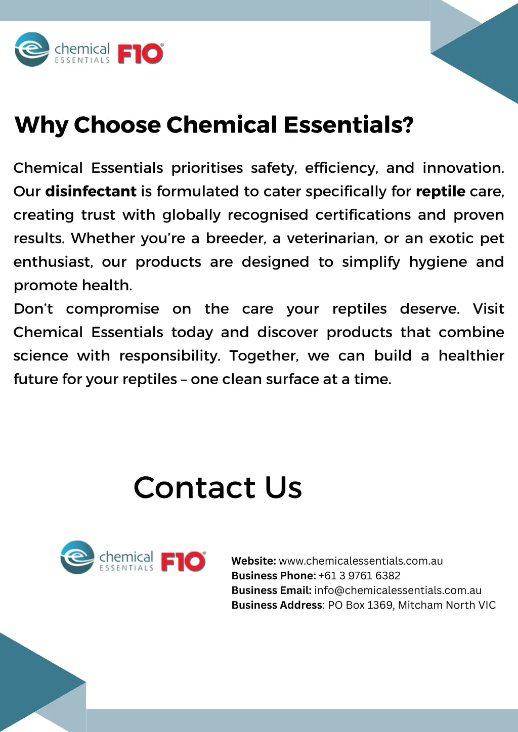 why choose chemical essentials