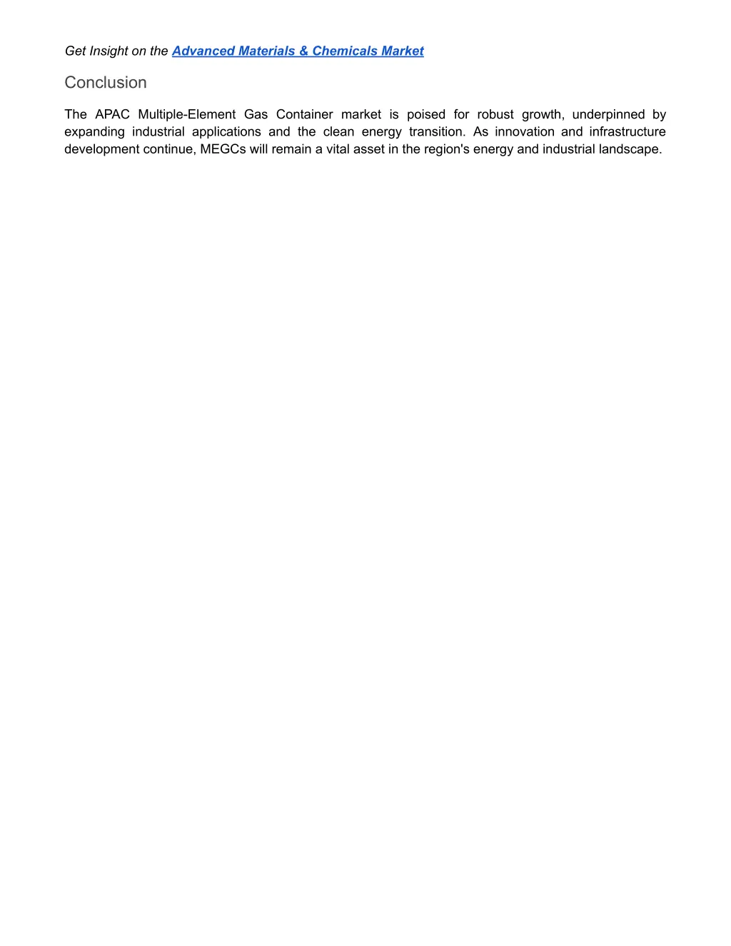 get insight on the advanced materials chemicals