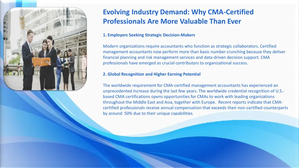 evolving industry demand why cma certified