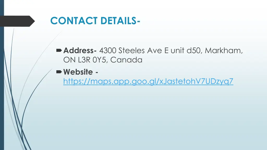 contact details