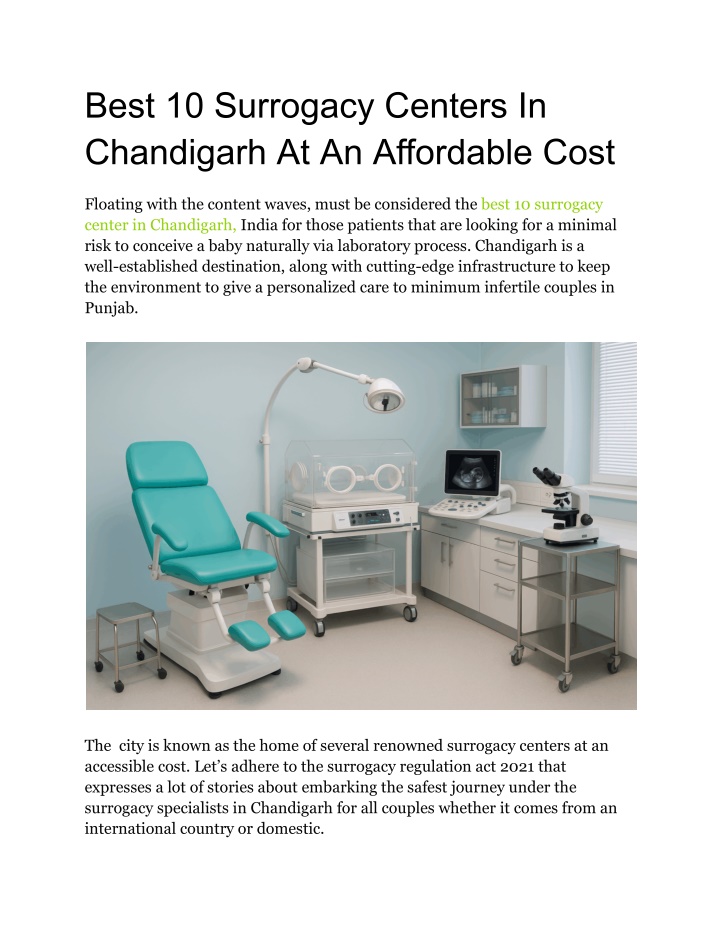 best 10 surrogacy centers in chandigarh