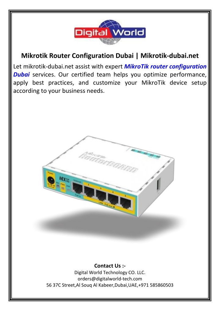 mikrotik router configuration dubai mikrotik