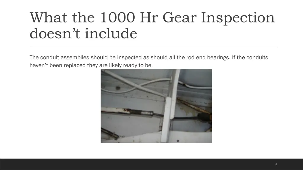 what the 1000 hr gear inspection doesn t include 1
