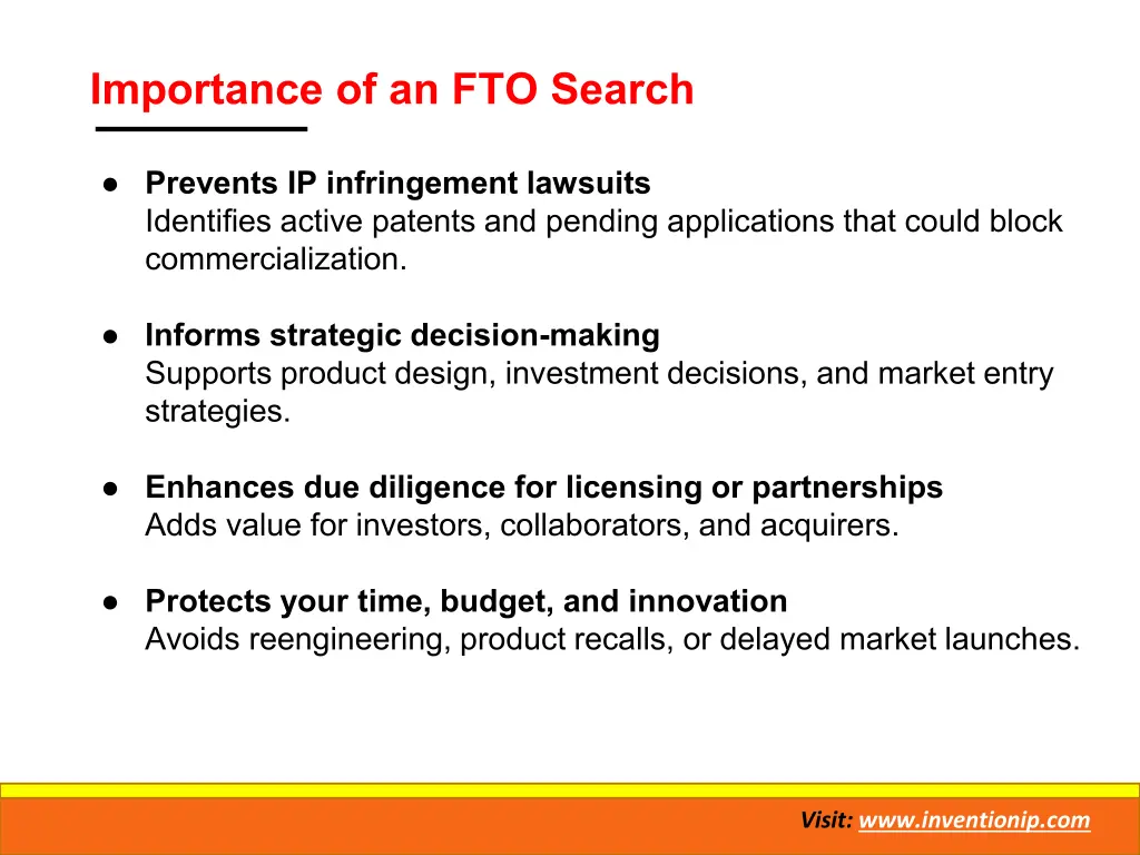importance of an fto search