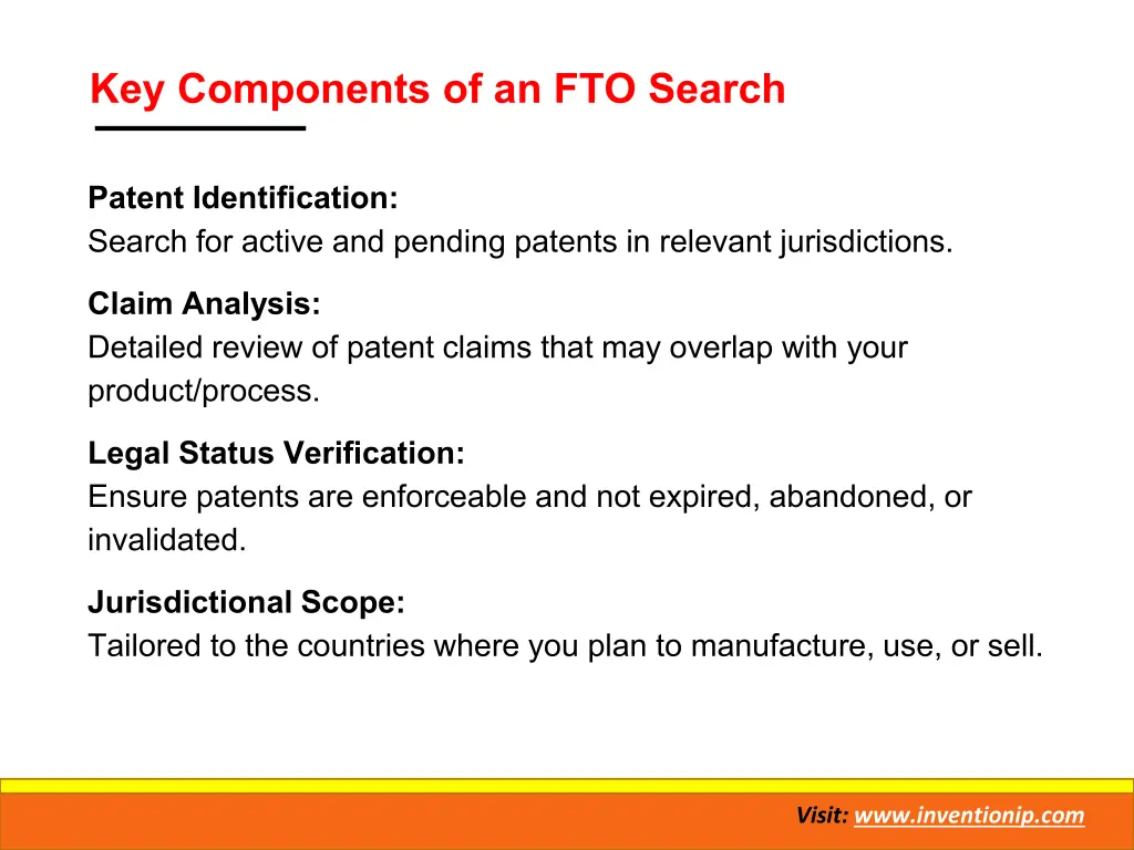key components of an fto search