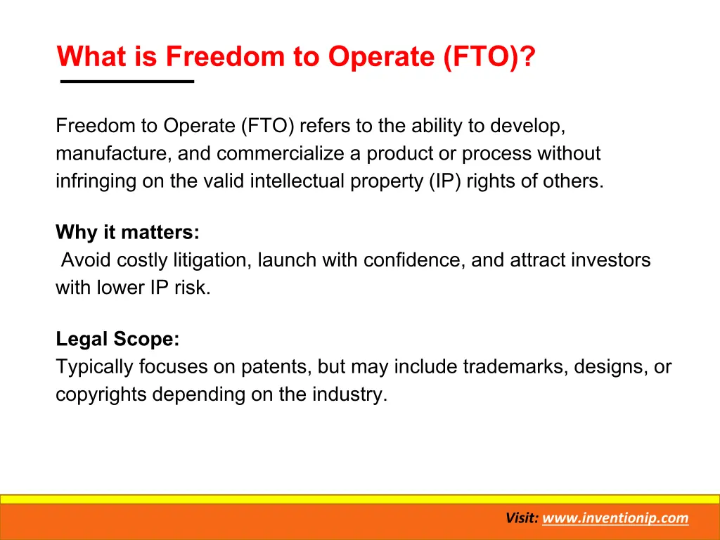 what is freedom to operate fto