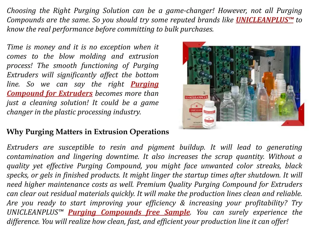 choosing the right purging solution can be a game