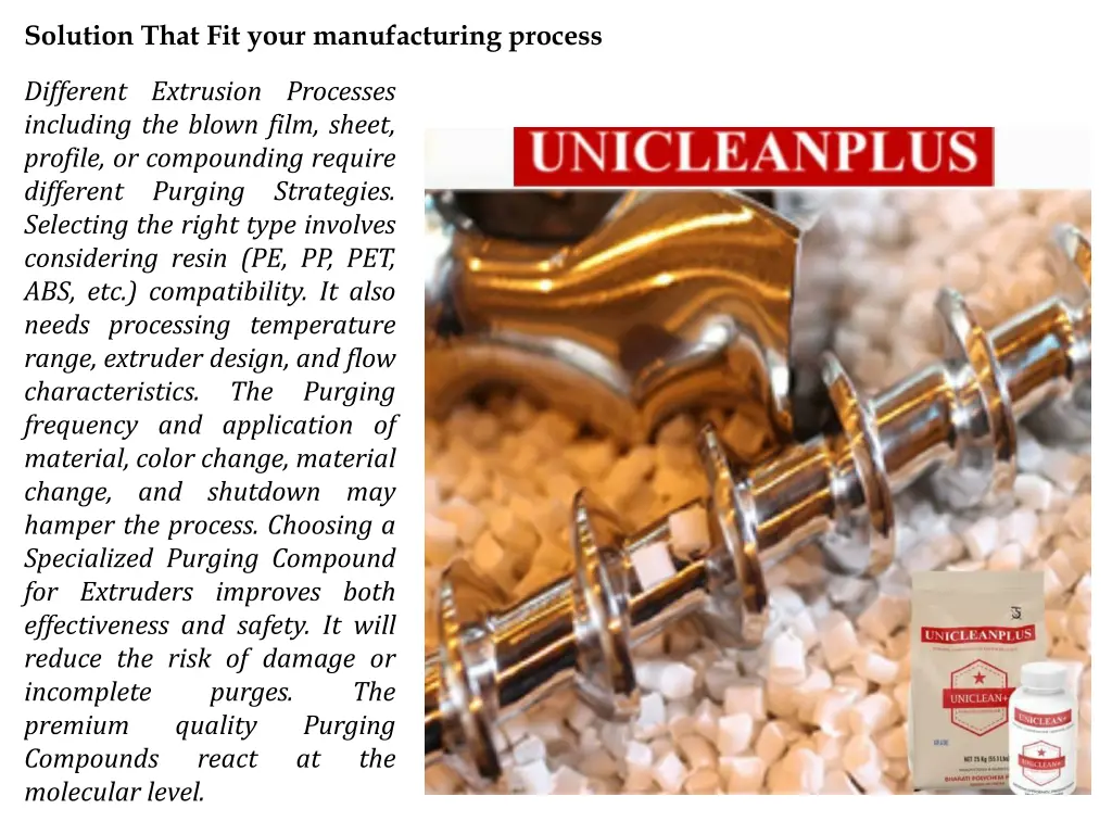 solution that fit your manufacturing process
