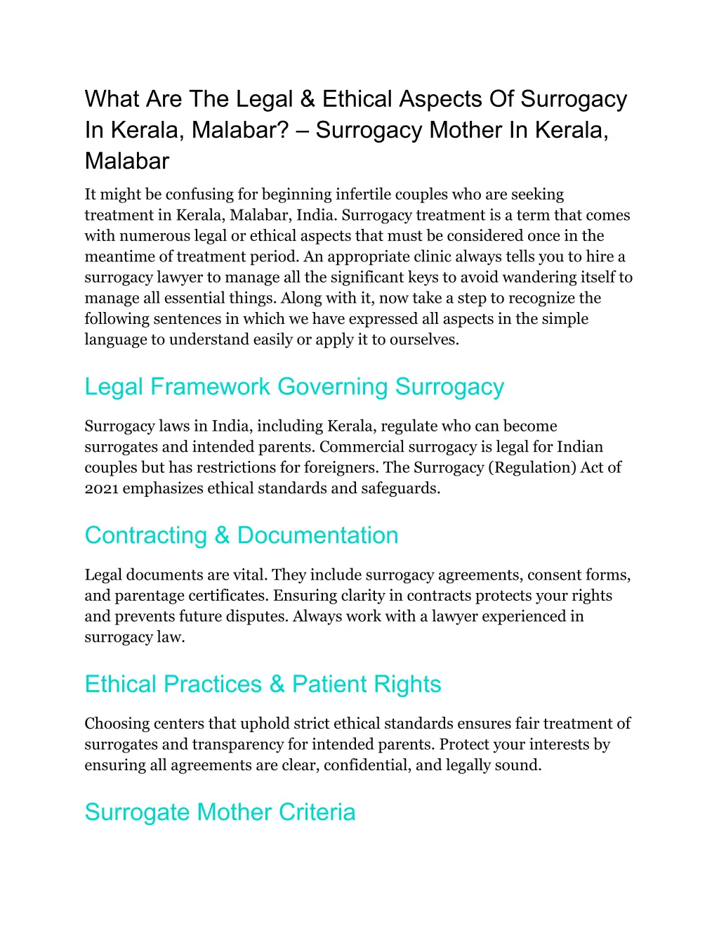what are the legal ethical aspects of surrogacy