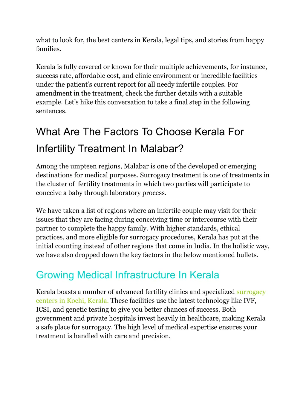 what to look for the best centers in kerala legal