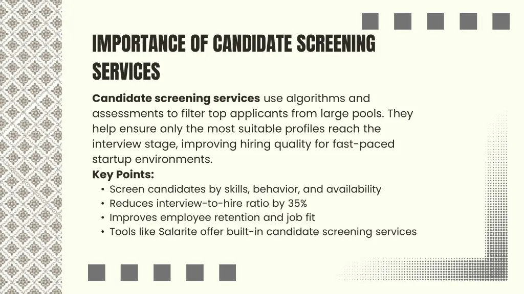 importance of candidate screening services