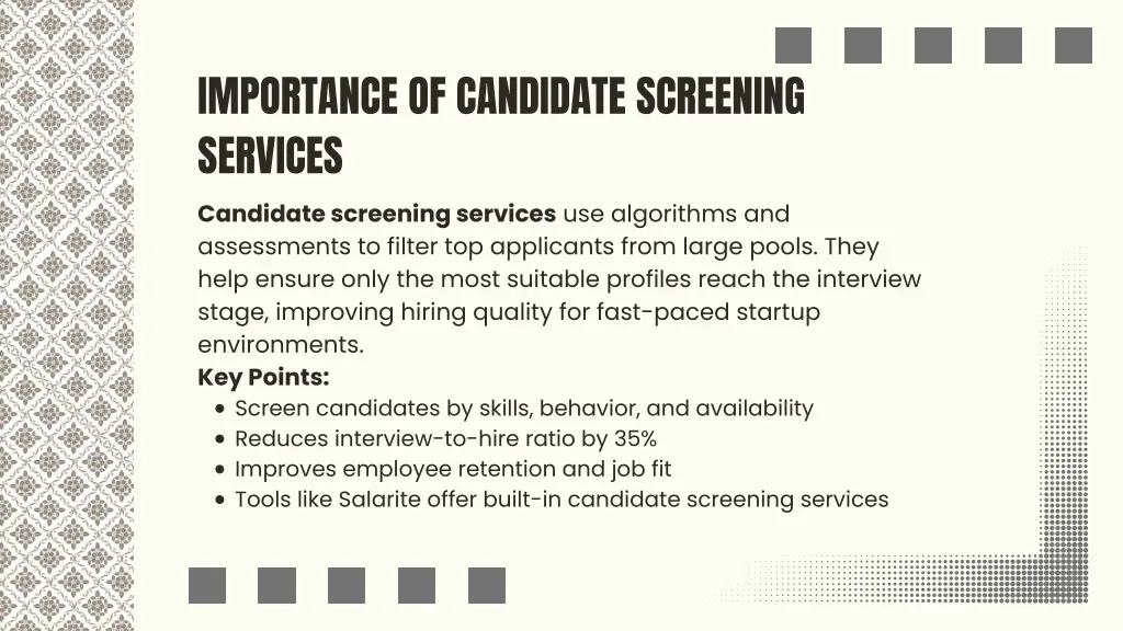 importance of candidate screening services