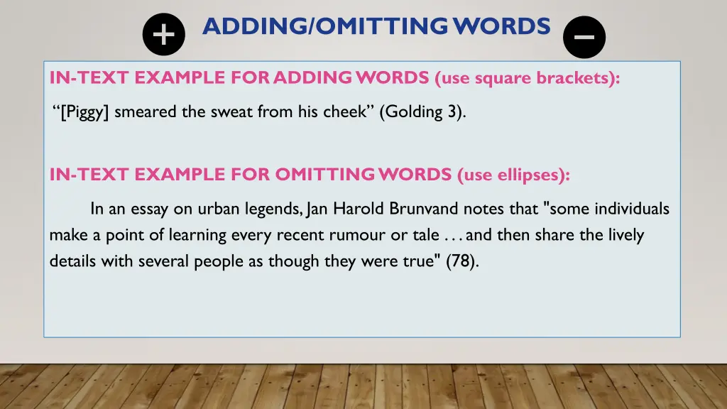 adding omitting words