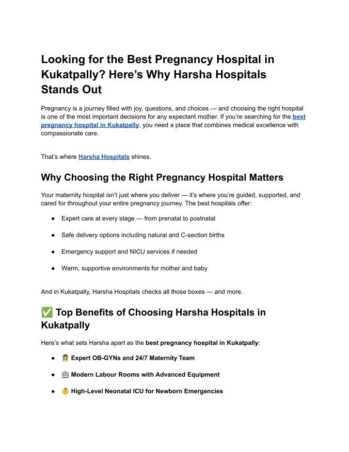 looking for the best pregnancy hospital
