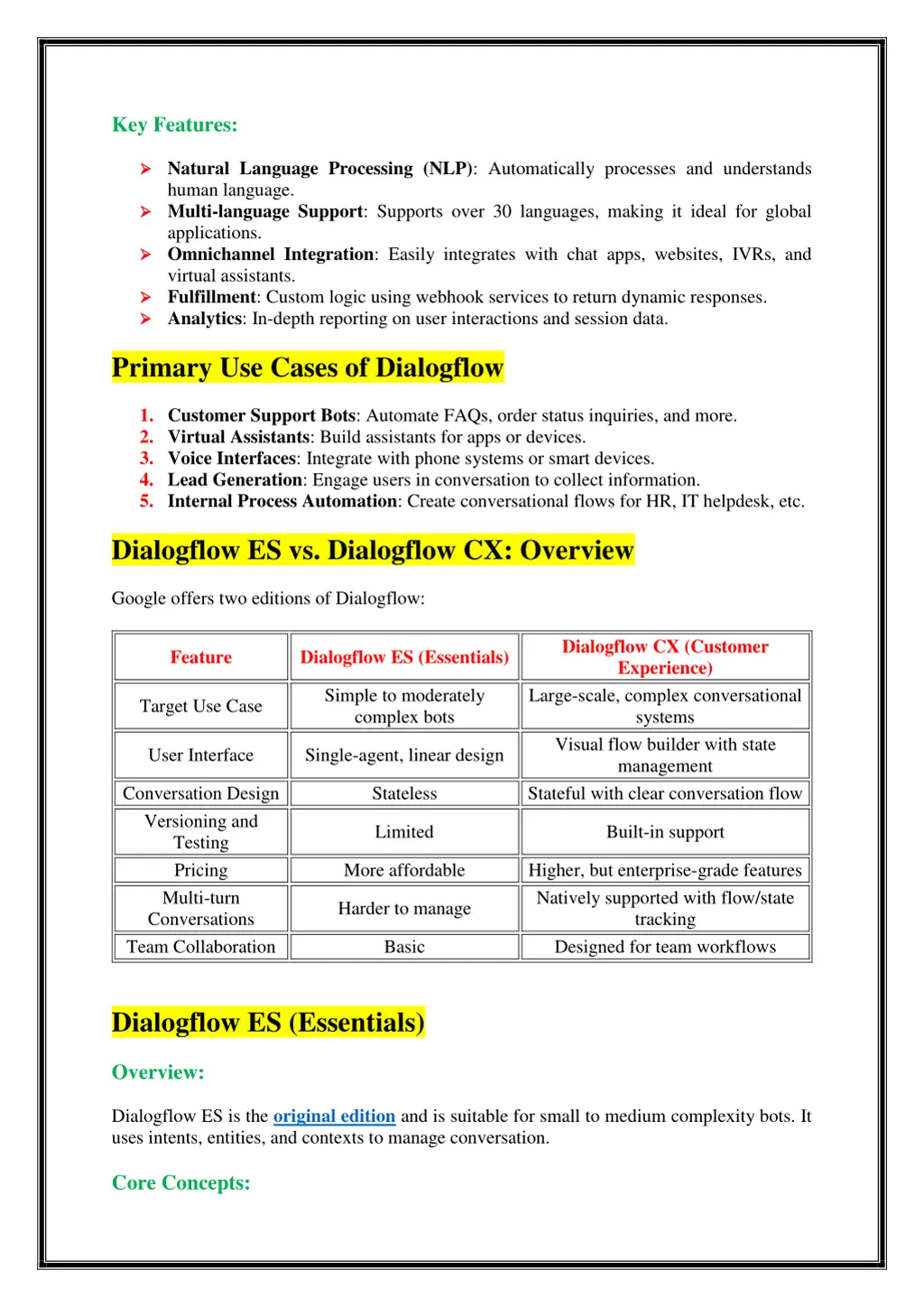 key features