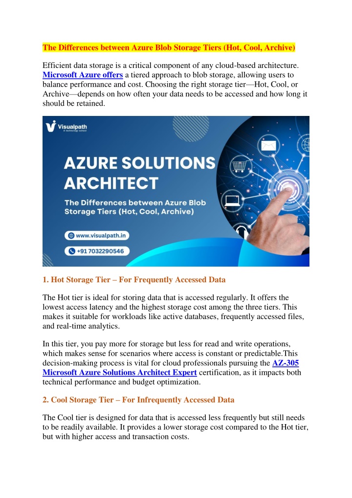 the differences between azure blob storage tiers