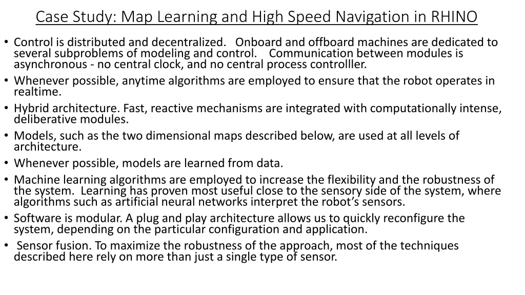 case study map learning and high speed navigation