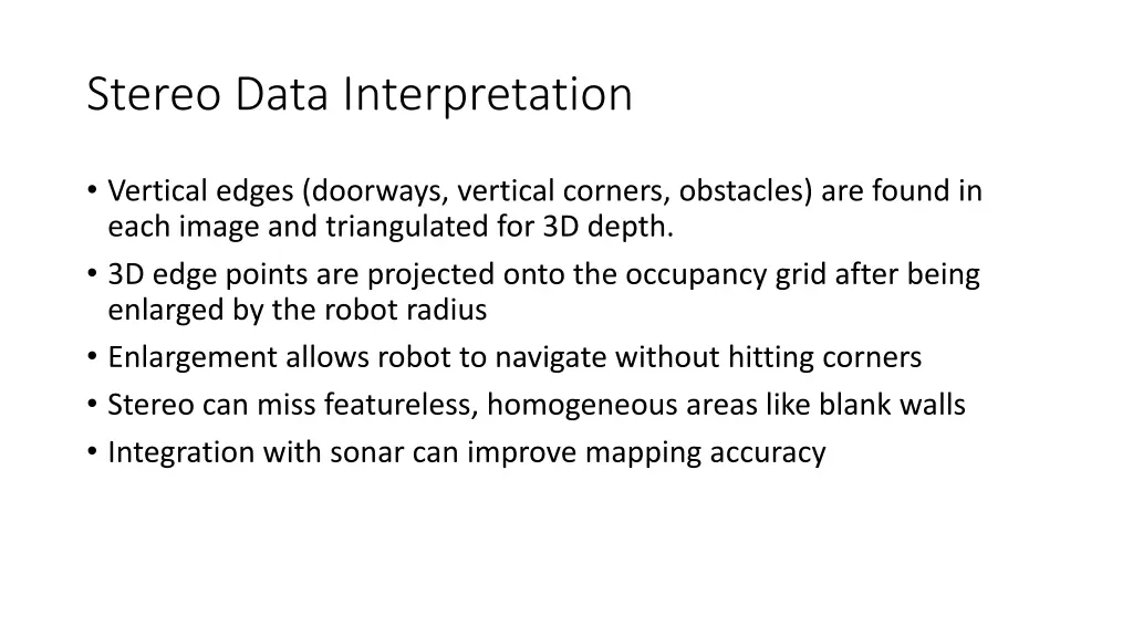 stereo data interpretation