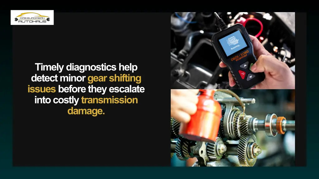 timely diagnostics help detect minor gear