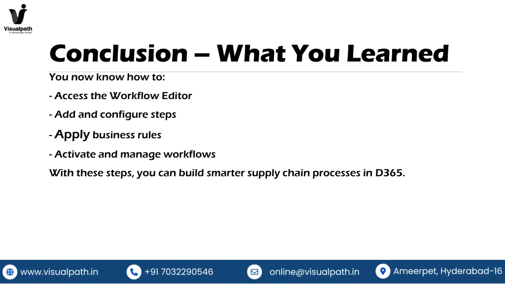 conclusion what you learned you now know how to