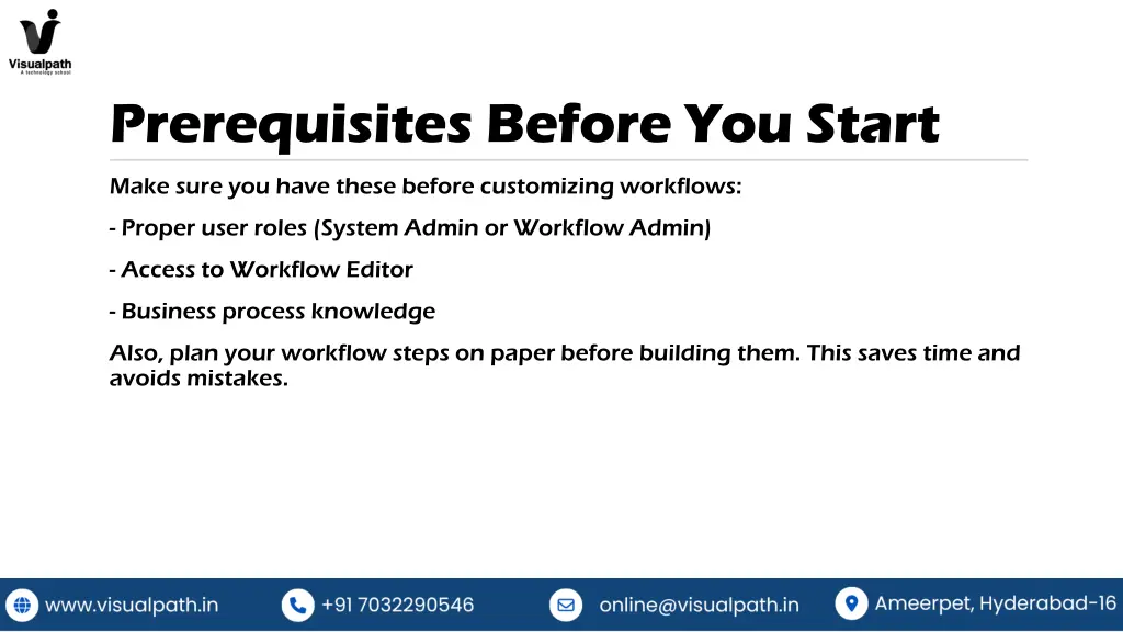 prerequisites before you start