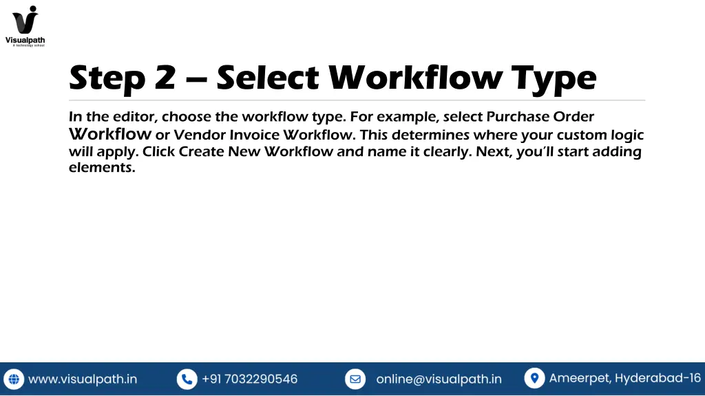 step 2 select workflow type