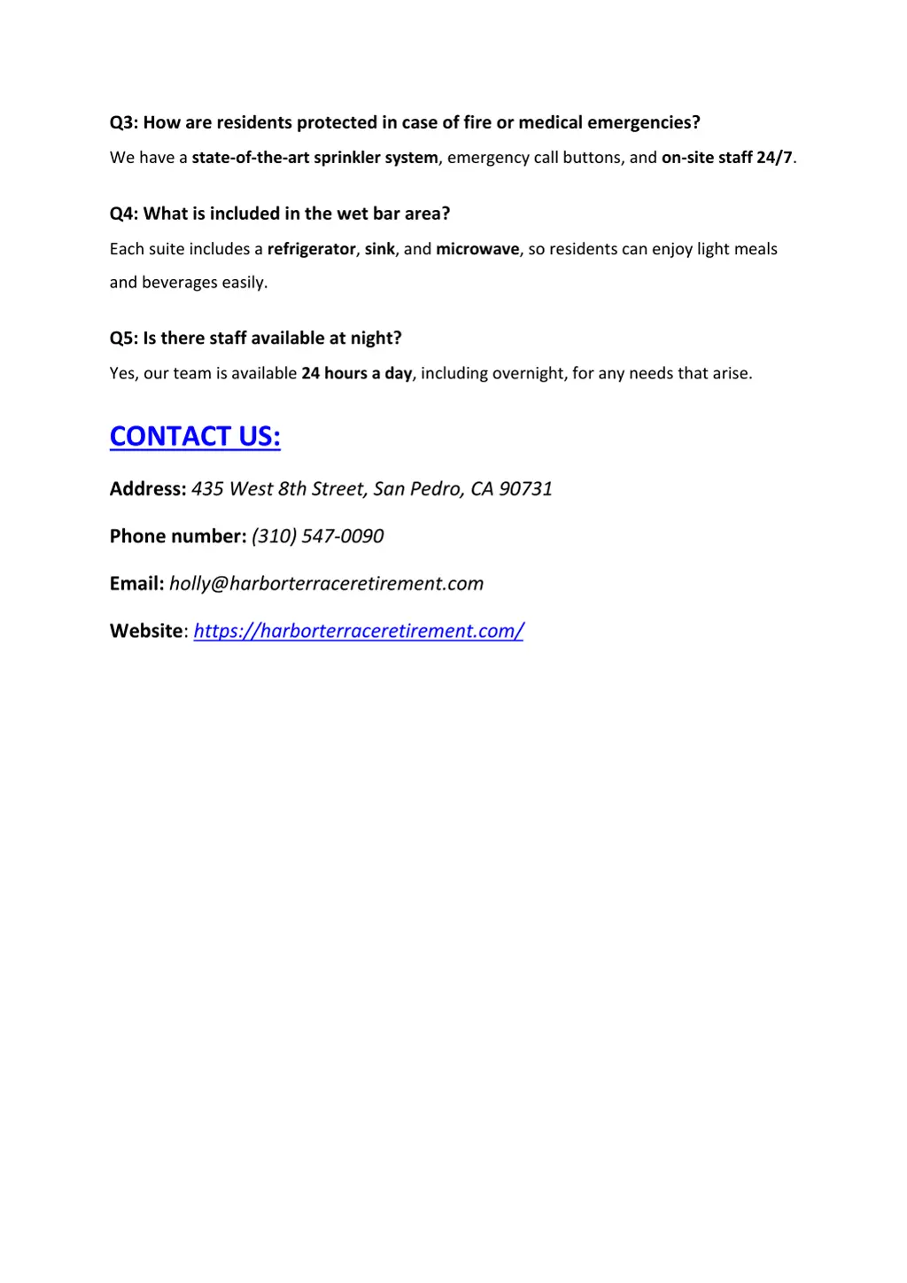 q3 how are residents protected in case of fire