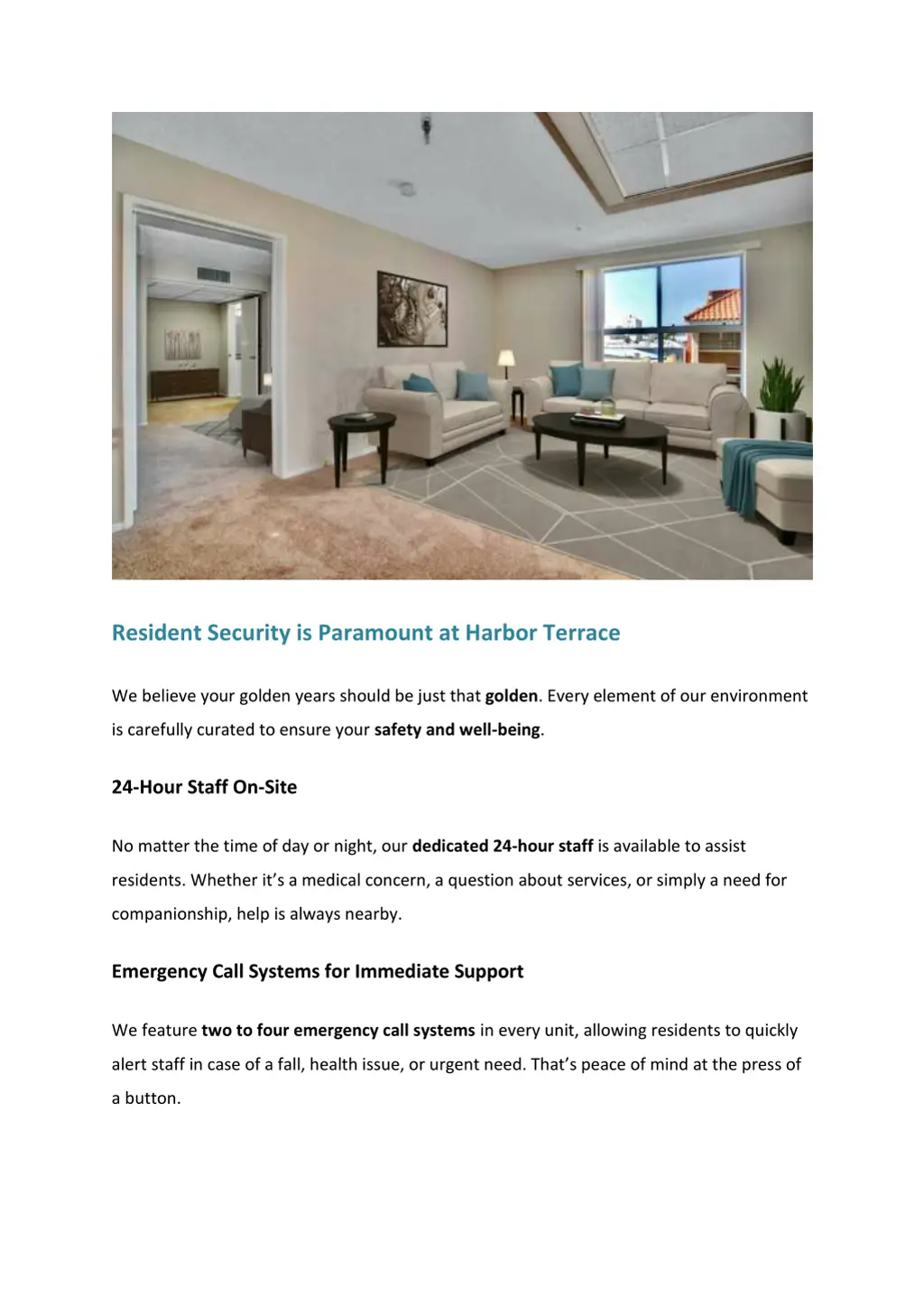 resident security is paramount at harbor terrace