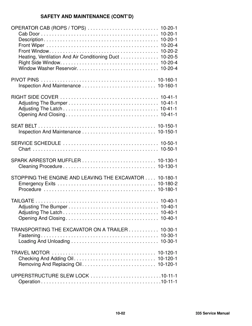 safety and maintenance cont d