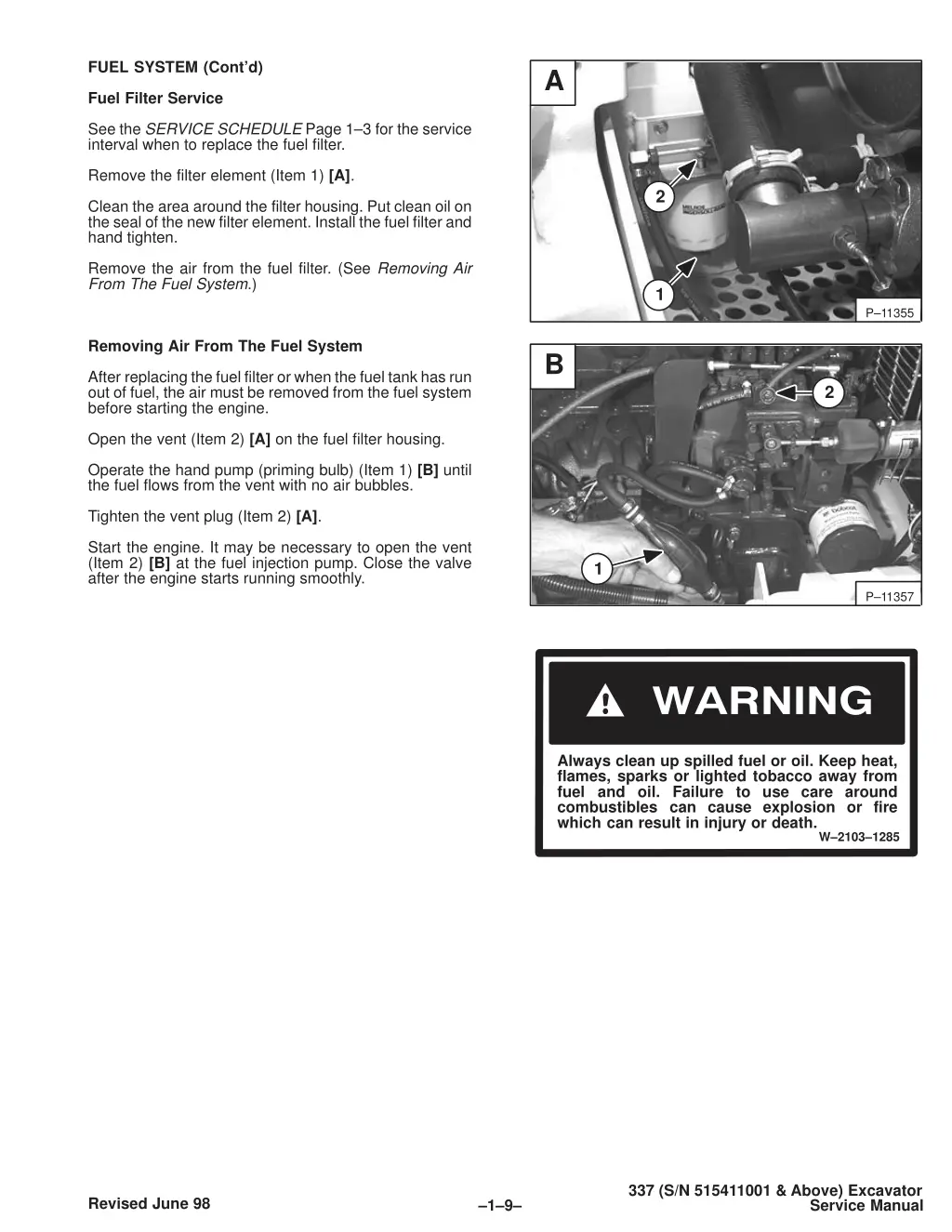fuel system cont d