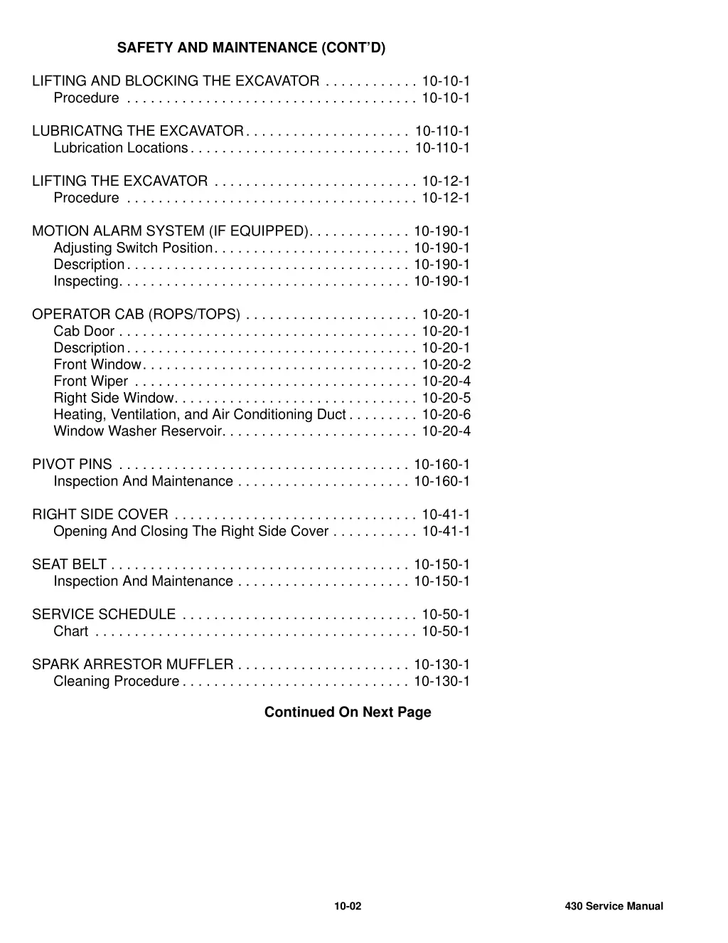safety and maintenance cont d